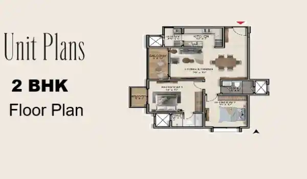 Godrej Parkshire Apartment 2 Bhk Premium Floor Plan by Godrej Properties located at Hoskote, Bangalore Karnataka